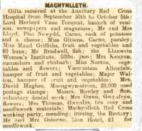 Report of Llanfairpwll WI’s first Annual Meeting. North Wales Chronicle 22nd Sept 1916