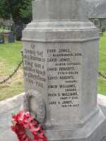 Name of Jane E Jones on War Memorial, Cynwyd