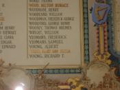 Name of Mary Ann Eliza Young, VAD.  on the Roll of Honour, City Hall, Cardiff.