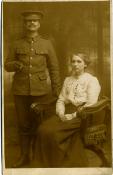 A proud David and apprehensive Elizabeth Hopkins, November 1914.