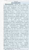 Newspaper report of the death of Jennie Williams, Y Dinesydd Cymreig, Chwef 12 1919
